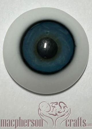 20mm Half Round Flat Back Lauscha Glass Eyes - Light Blue