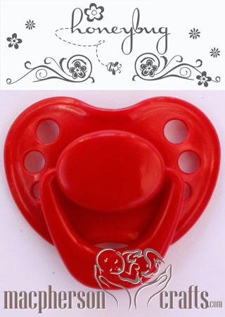 HoneyBug Sweetheart Newborn Pacifier - Sweetheart Red