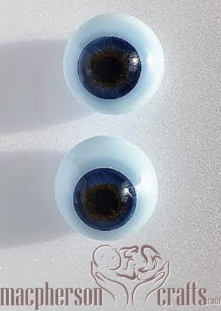 x 18mm Ultra Newborn Glass Eyes ~ Dark Blue 