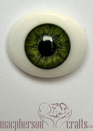 18mm Oval Glass Eyes - Soft Green