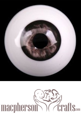 22mm Realistic Acrylic Eyes - Smokey Brown