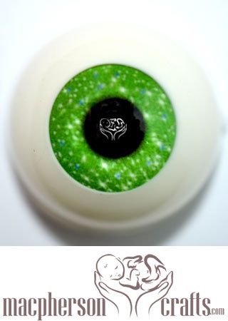 22mm Acrylic Eyes Glitter Sparkle Style - Green
