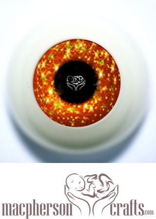 20mm Acrylic Eyes Glitter Sparkle Style - Orange