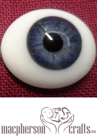 8mm Oval Glass Eyes - Cobalt Blue