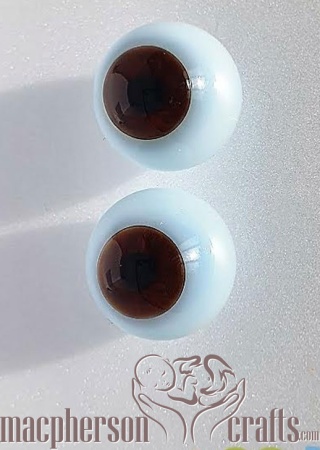 18mm Ultra Newborn Glass Eyes ~ Chocolate Brown
